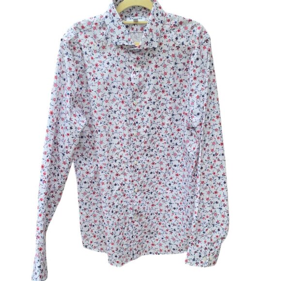 Express Men's Button Down Extra Slim Floral Button Down - Picture 1 of 5